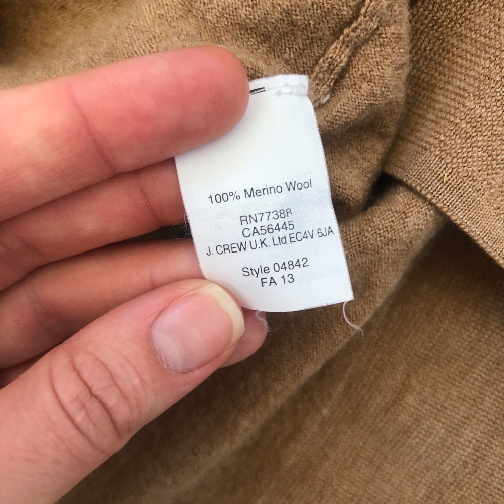 J. Crew V-Neck Wool Cropped Sweater Taupe Size XS - Picture 7 of 8